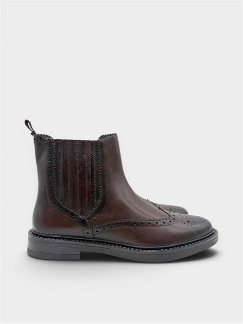 Stivaletto Chelsea in pelle marrone scuro FUNNY DUCK | VR600054PELLEDARK BROWN